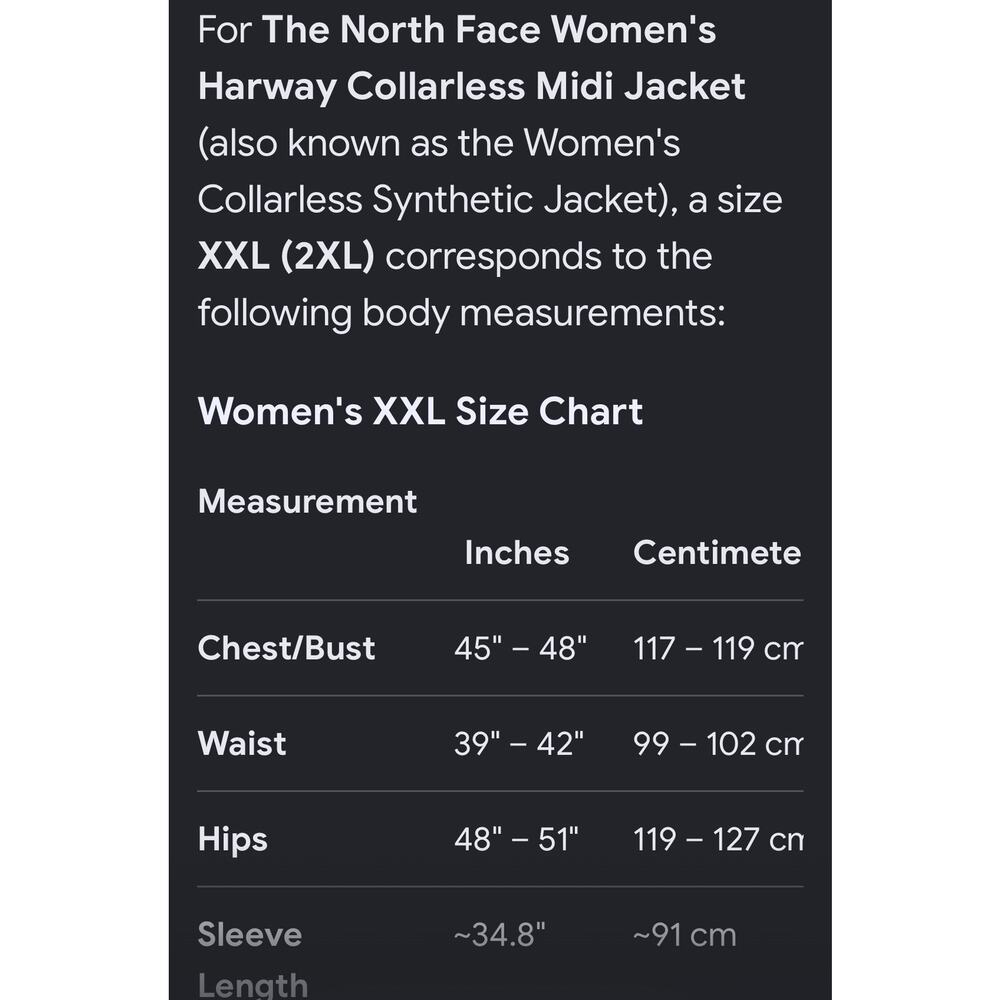 New The North Face Harway Collarless Midi Jacket Collarless Jacket, Women’s XXL - Picture 8 of 8